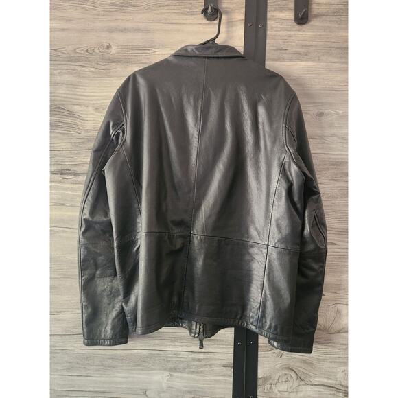 John Varvatos Leather Jacket Men’s Size XL Soft Sheep Skin Black Nice PRISTINE - Picture 5 of 7